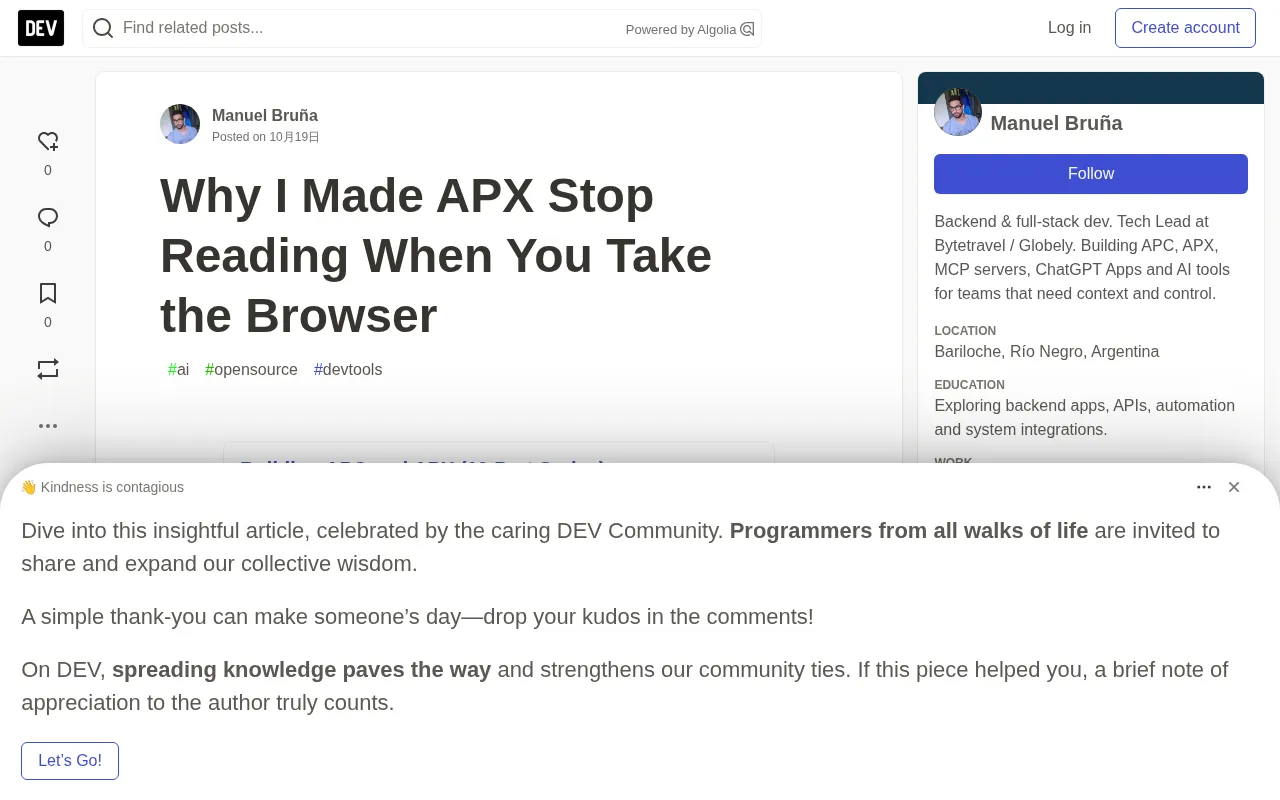 APX Browser Control Design: Taking Over Pauses All Agent Reads