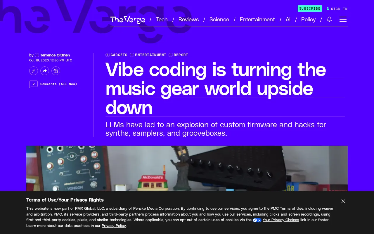 Vibe Coding Is Disrupting the Music Hardware World