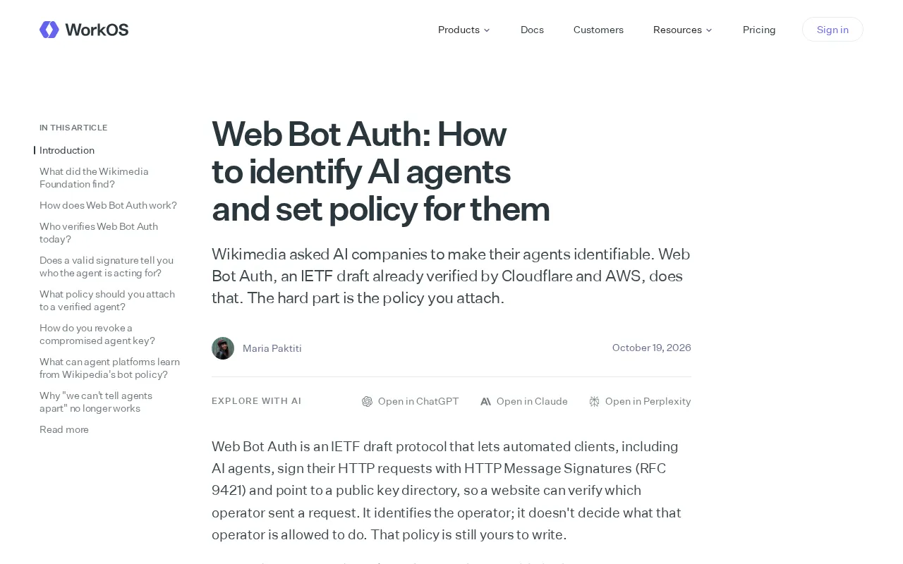 Web Bot Auth: How to Identify AI Agents and Build a Control Strategy