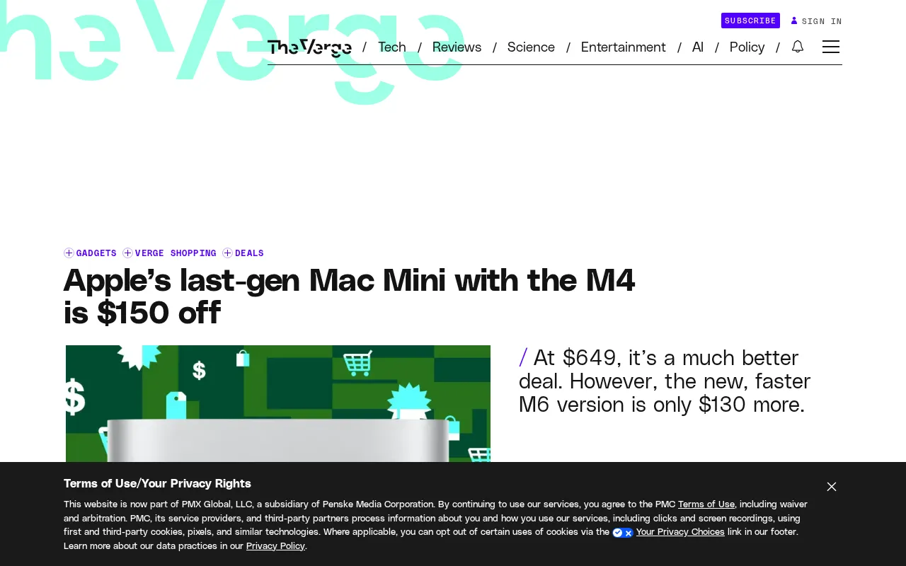 M4 Mac Mini promotion info