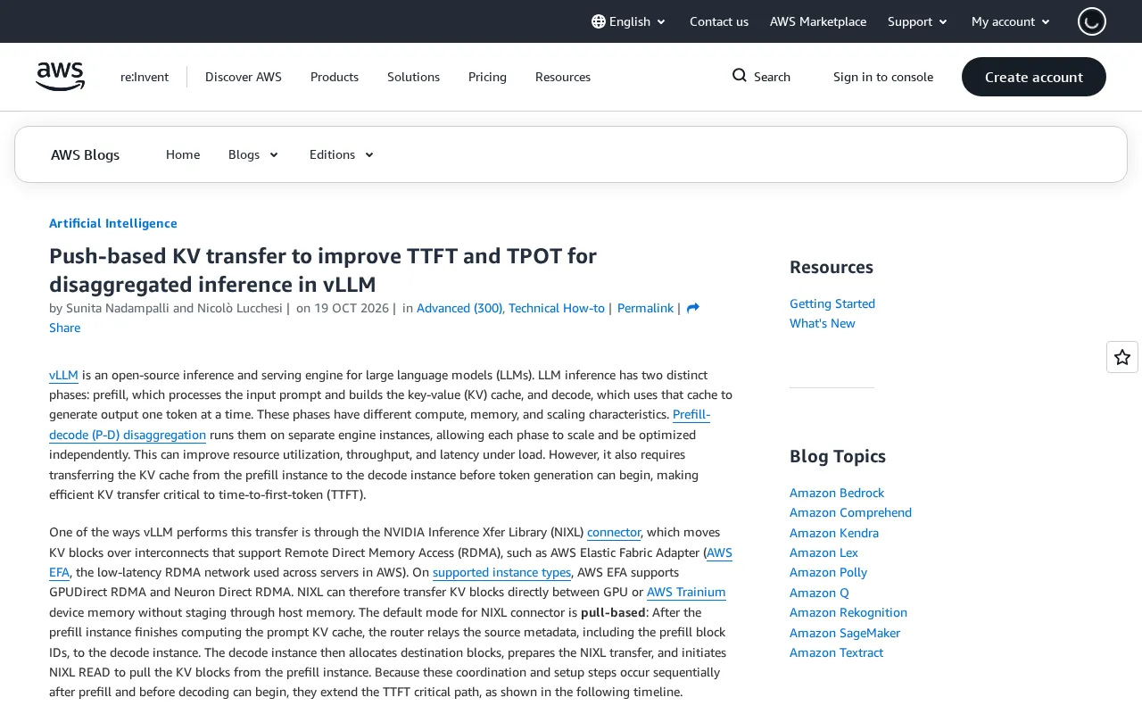 vLLM Introduces Push-Based KV Transfer: 3x TTFT Improvement in Disaggregated Inference