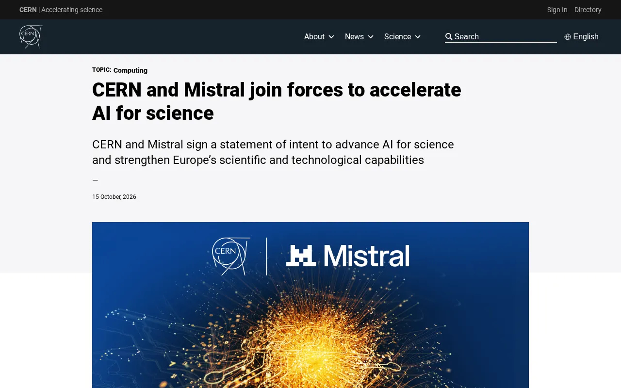 CERN Partners with Mistral: A New Paradigm for AI for Science