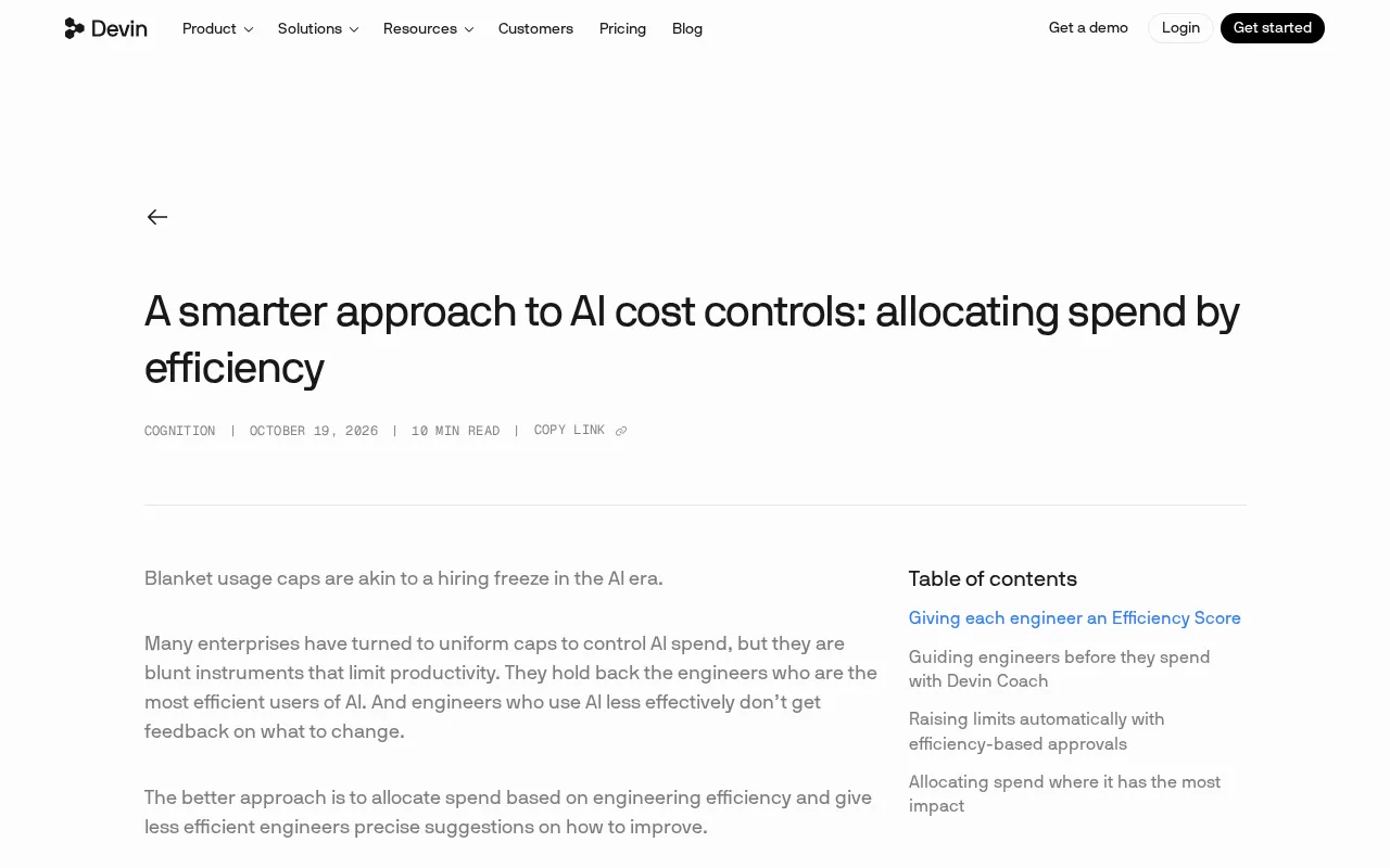 Allocating AI Budgets by Efficiency: A New Approach to Enterprise Cost Control