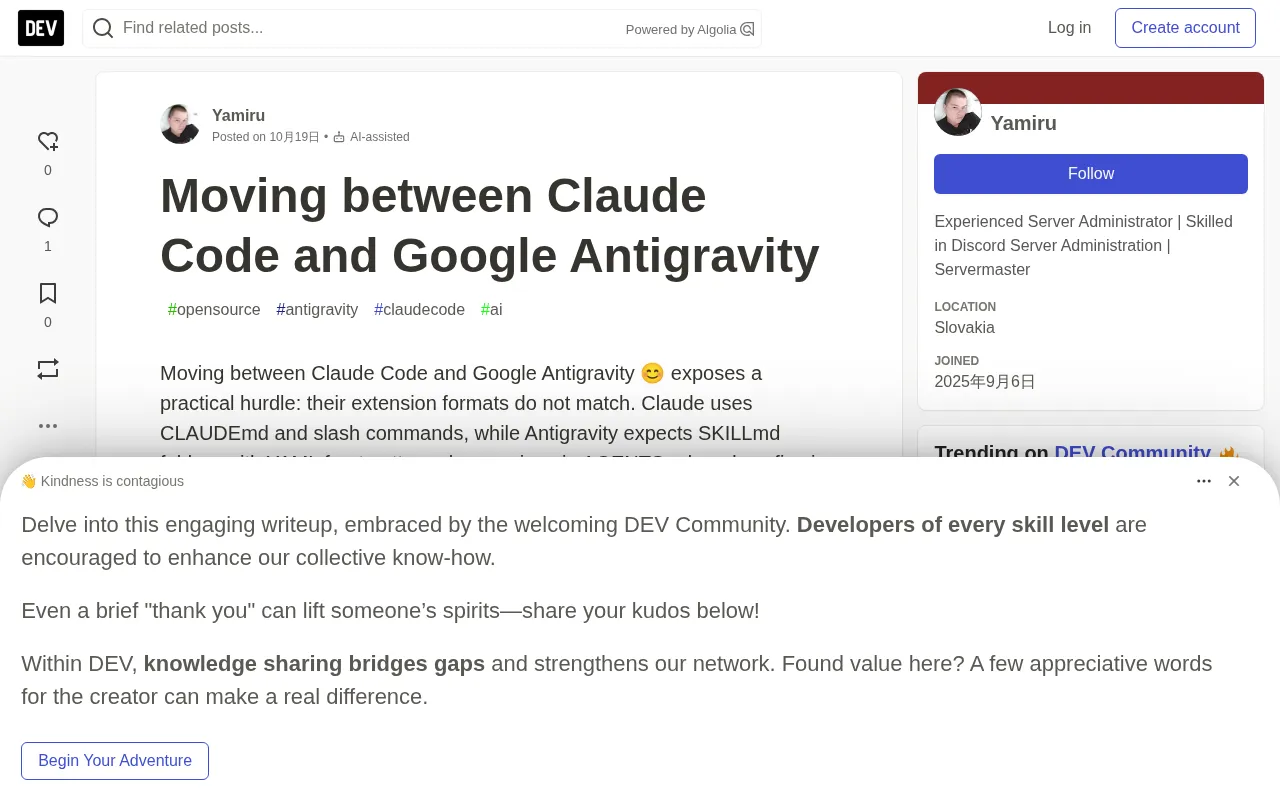 Claugravity: One-Click Migration of Claude Code Plugins to Antigravity