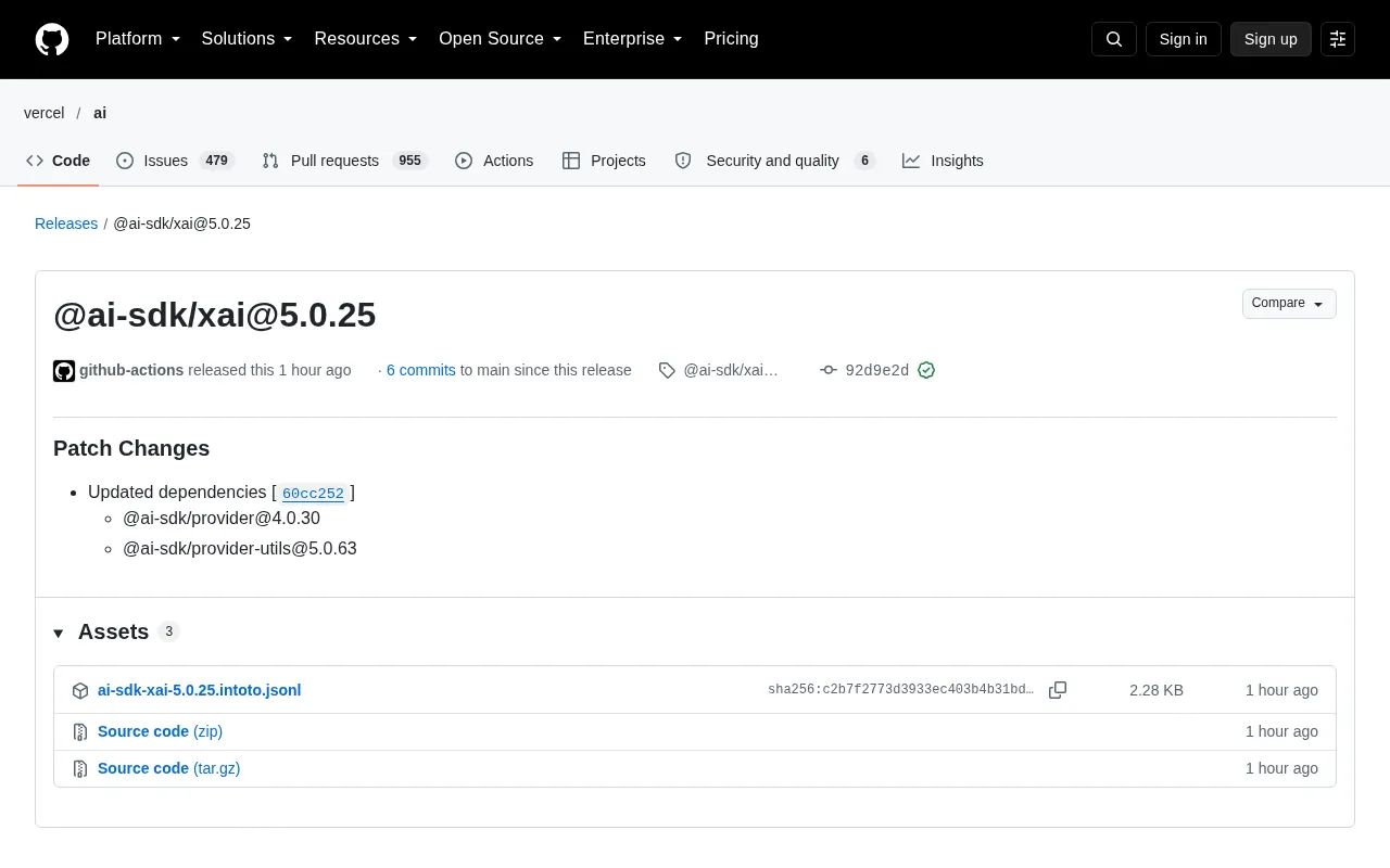 AI SDK xAI 5.0.25 Patch Released: What Do the Dependency Updates Signal?