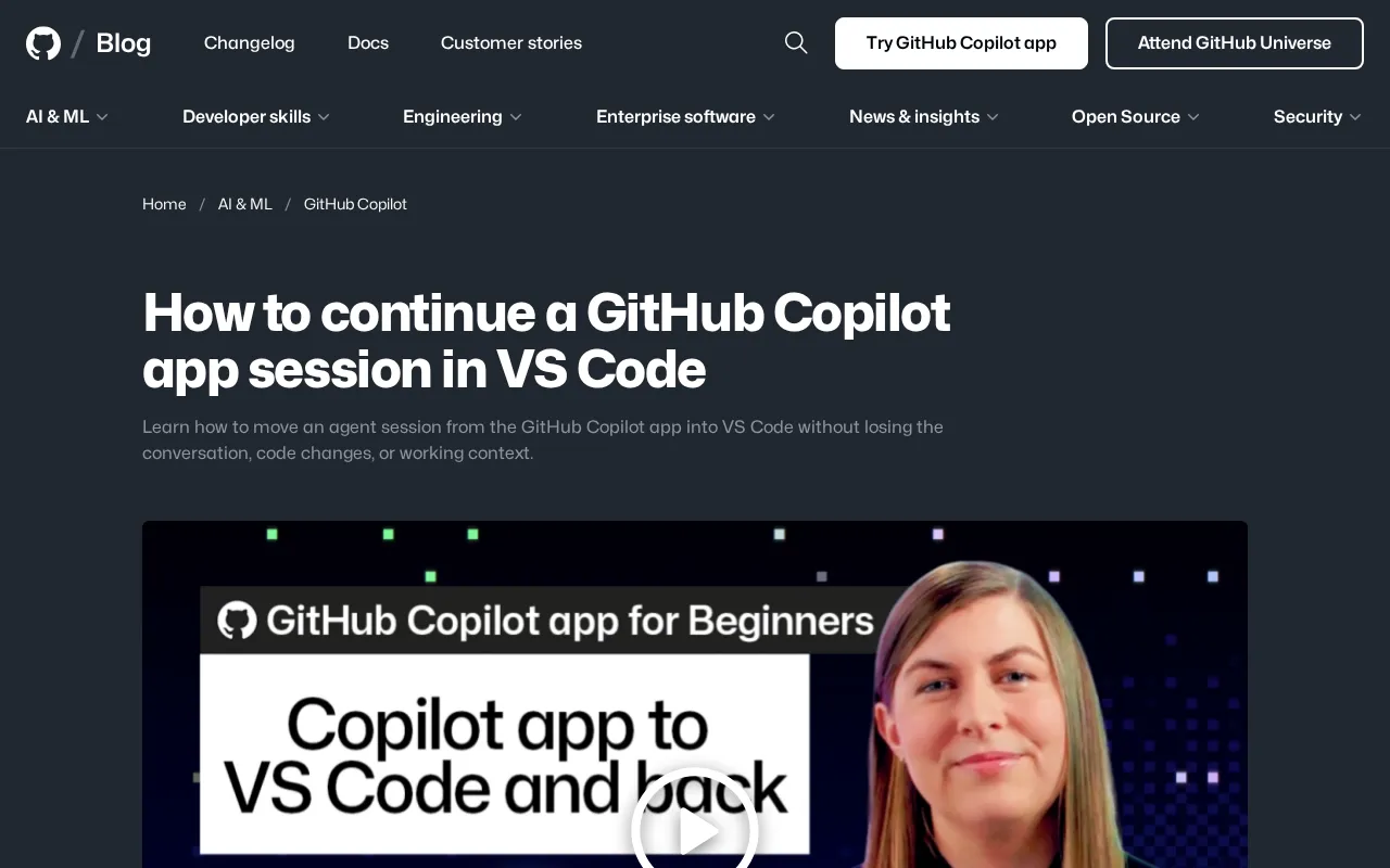 Guide to Seamlessly Migrating GitHub Copilot App Sessions to VS Code