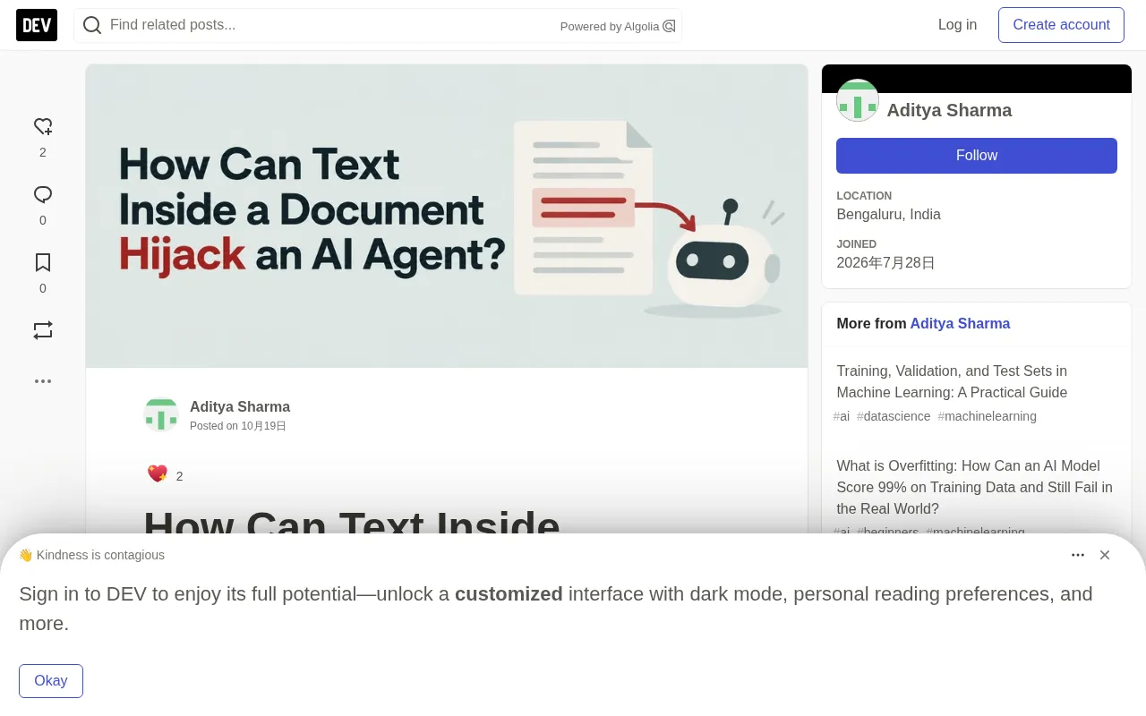 How Can Text Inside a Document Hijack an AI Agent? A Breakdown of Indirect Prompt Injection