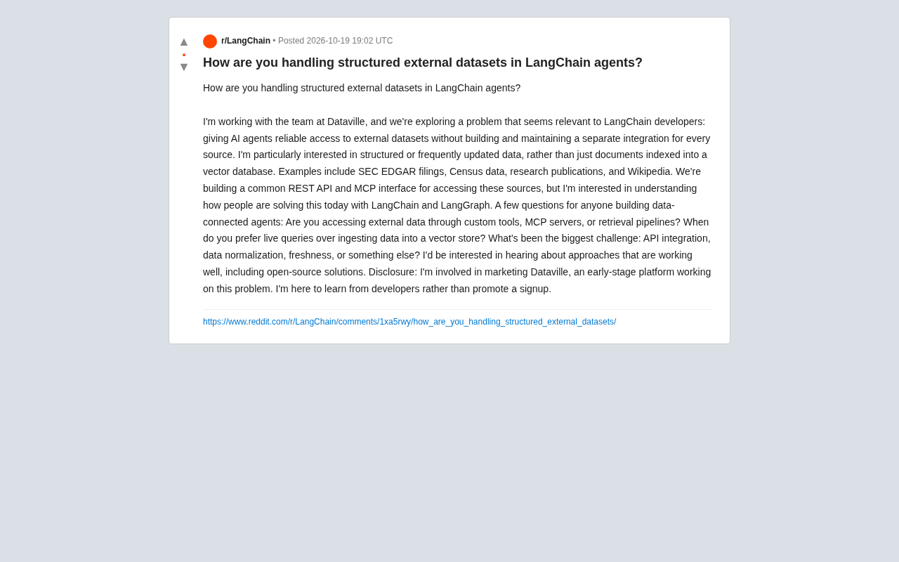 Connecting LangChain Agents to Structured External Data: Three Patterns and Core Challenges