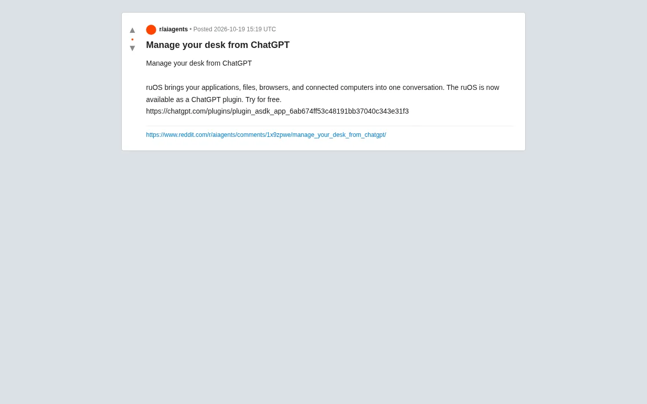 ChatGPT Plugin ruOS: Managing Your Desktop and Files Through Conversation