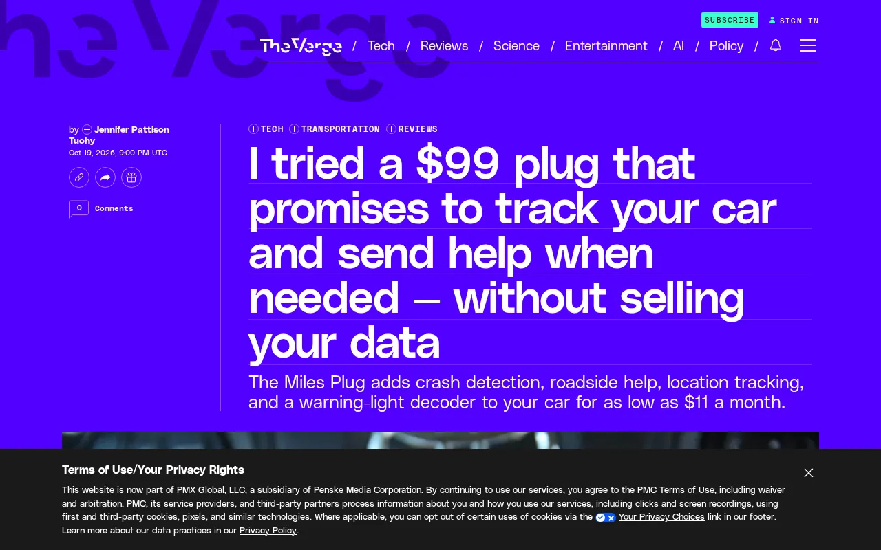 Tested: The $99 Car OBD Plugin That Tracks Location and Offers Emergency Rescue, Promising Not to Sell Data