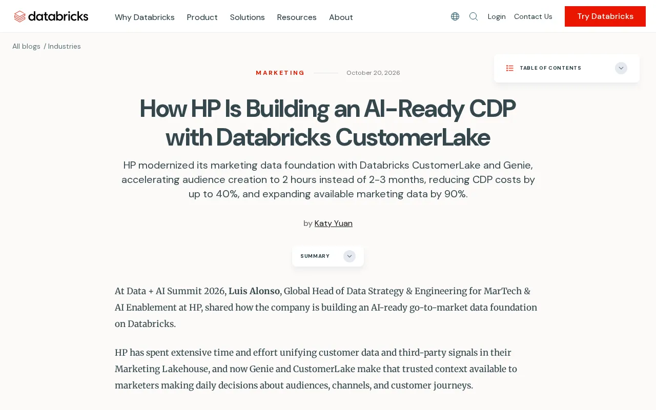 HP and Databricks Partner to Build an AI-Ready Customer Data Platform