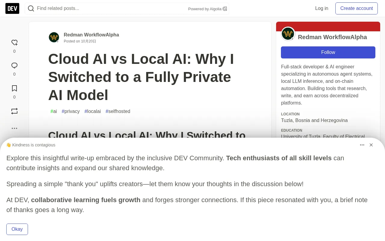 Cloud AI vs Local AI: Why I Switched to a Fully Private Model