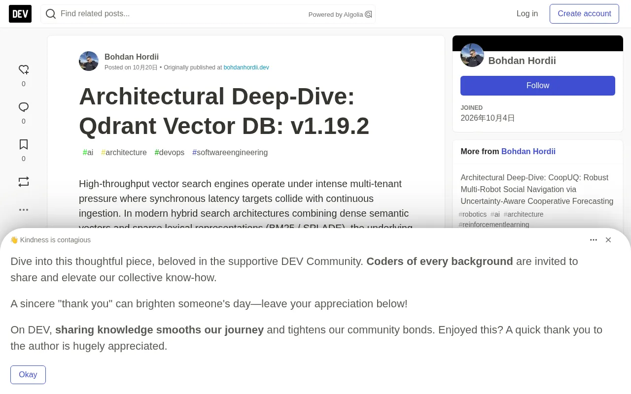 Qdrant v1.19.2 架构深潜:四层优化解决分布式瓶颈