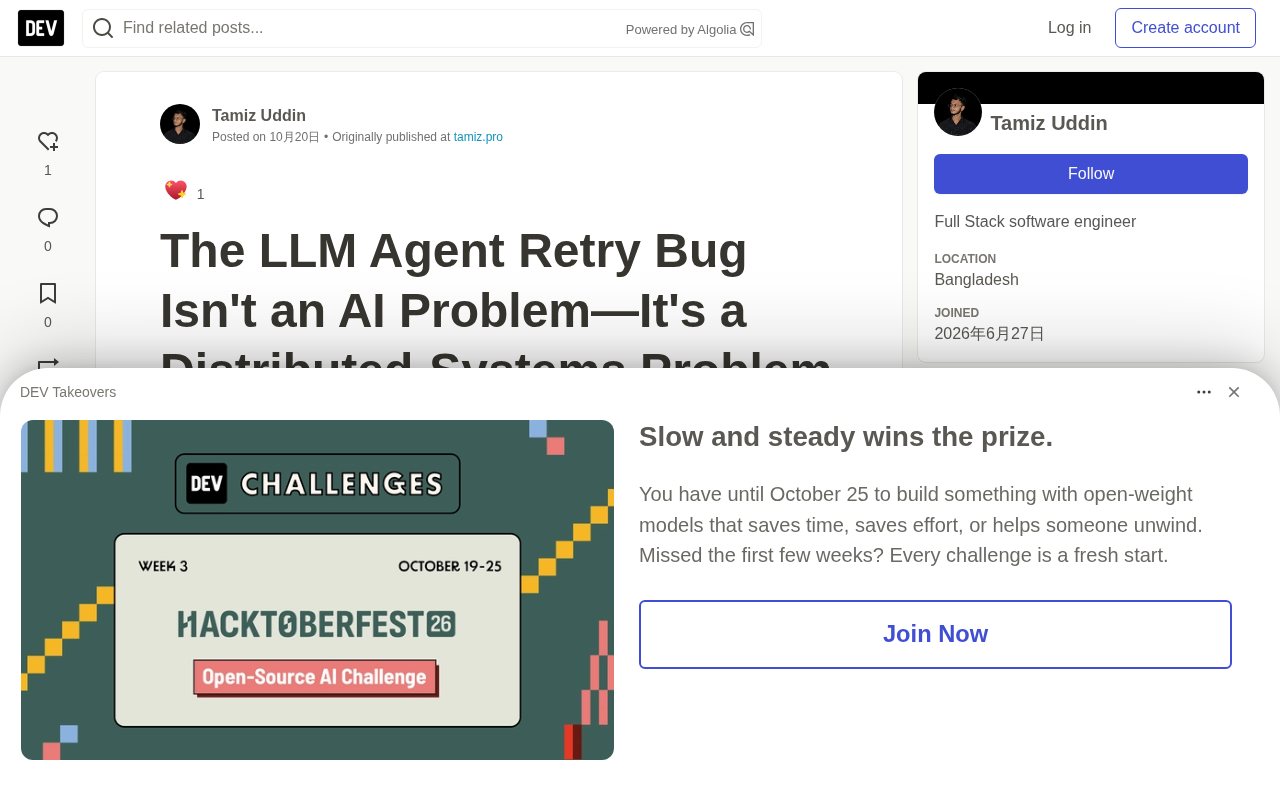 LLM Agent Retry Bugs: A Distributed Systems Problem, Not an AI Problem