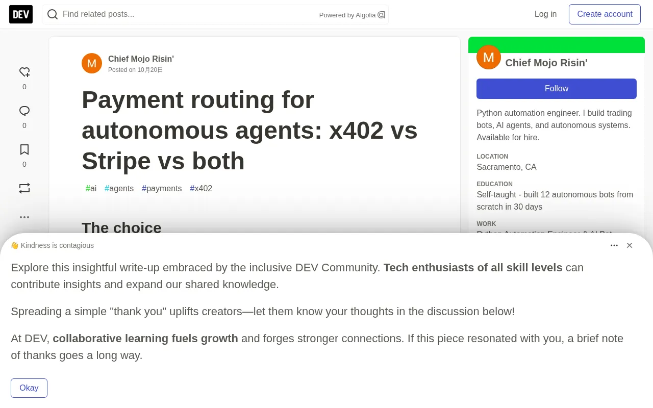 Agent Payment Routing: How x402 and Stripe Can Coexist