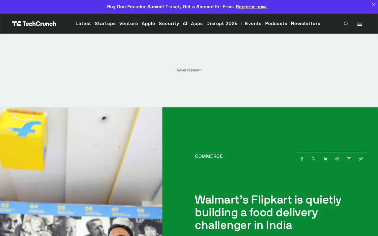 沃尔玛旗下Flipkart进军印度外卖市场,挑战Zomato与Swiggy