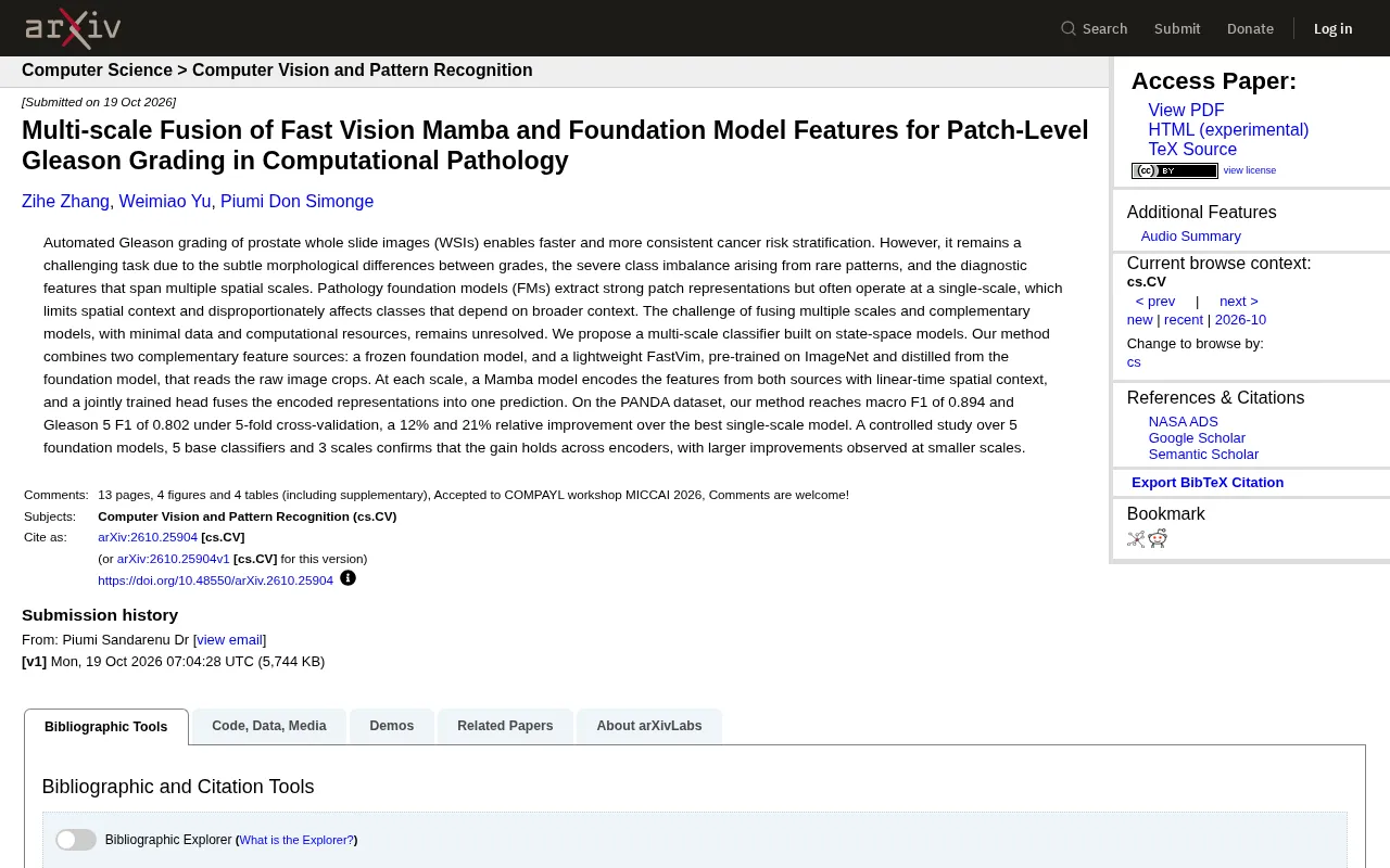 FastVim+Mamba Multi-Scale Fusion: A New SOTA for Prostate Cancer Gleason Grading