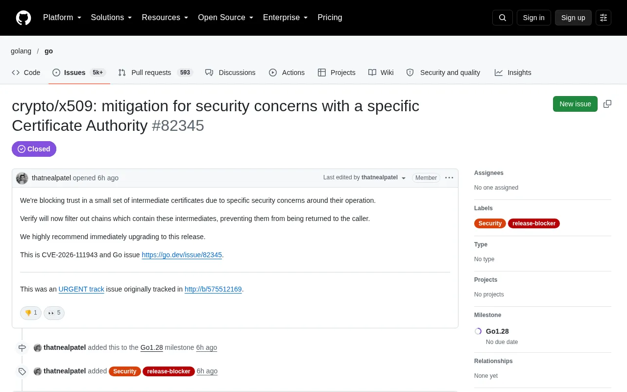Go Will Reject Certificate Chains Containing Eight Untrusted SPKIs: A Security Policy Deep Dive