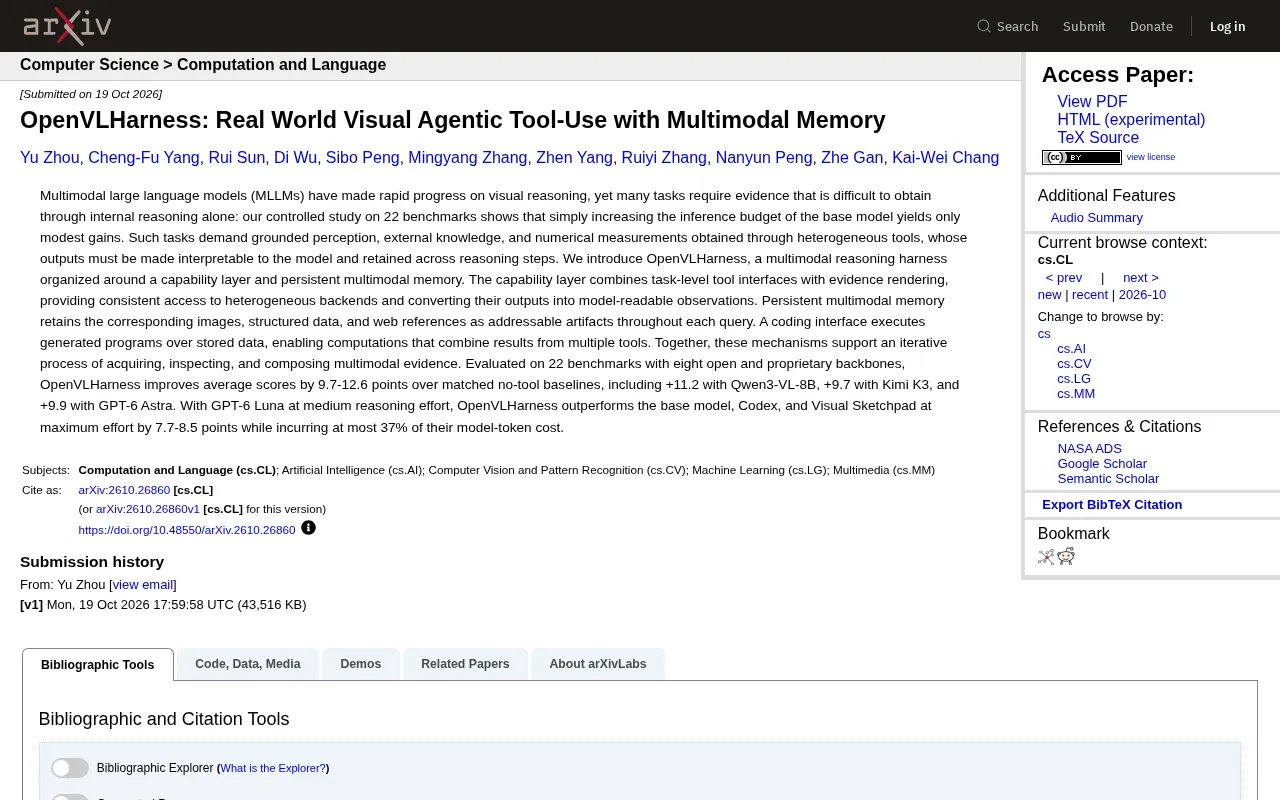 OpenVLHarness: How Multimodal Memory Reshapes Tool Use in Visual Agents