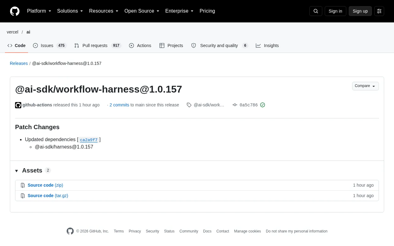 AI SDK workflow-harness 1.0.157 Patch Release Explained