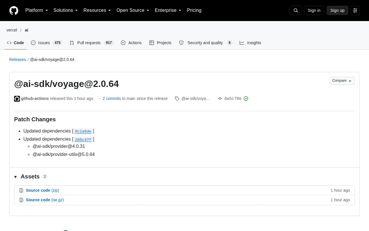 AI SDK Voyage 2.0.64 Update Analysis: The Maintenance Signal Behind Dependency Upgrades