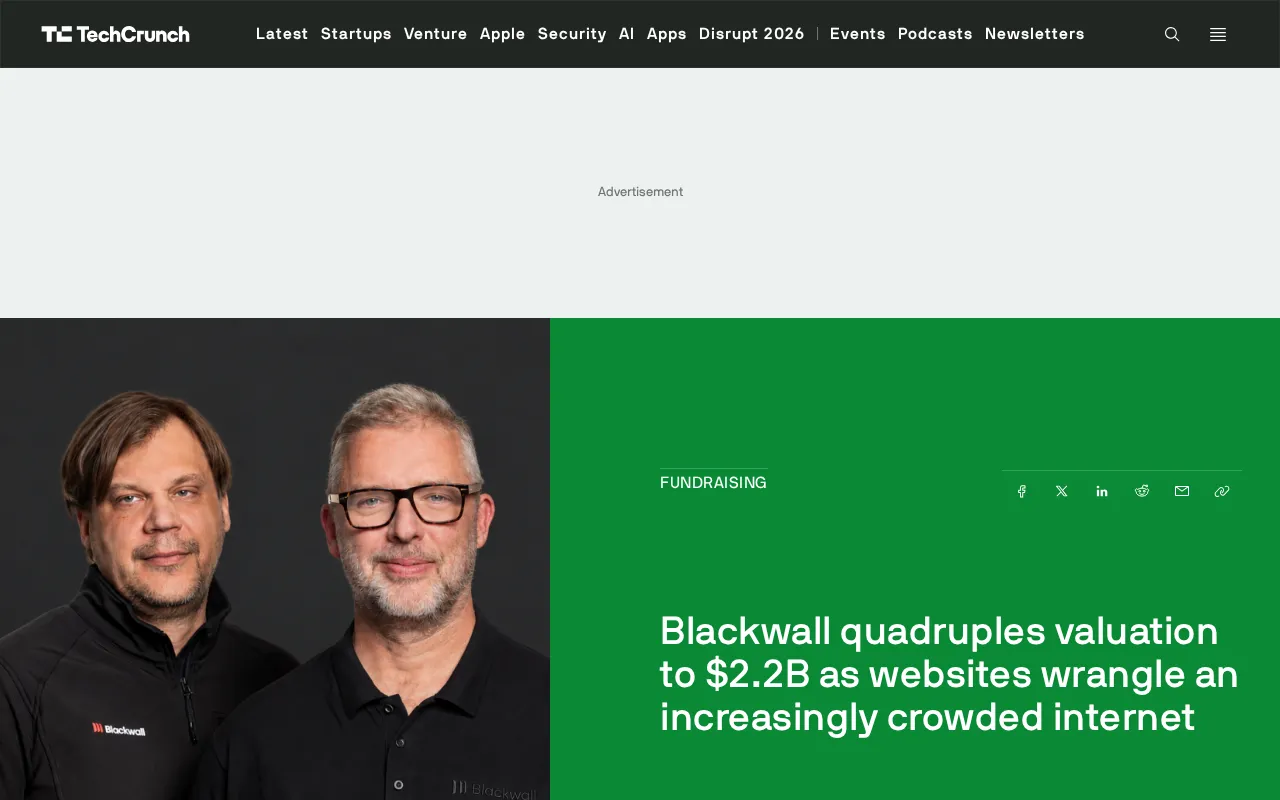 Blackwall估值飙升至22亿美元,网站如何应对拥挤的互联网