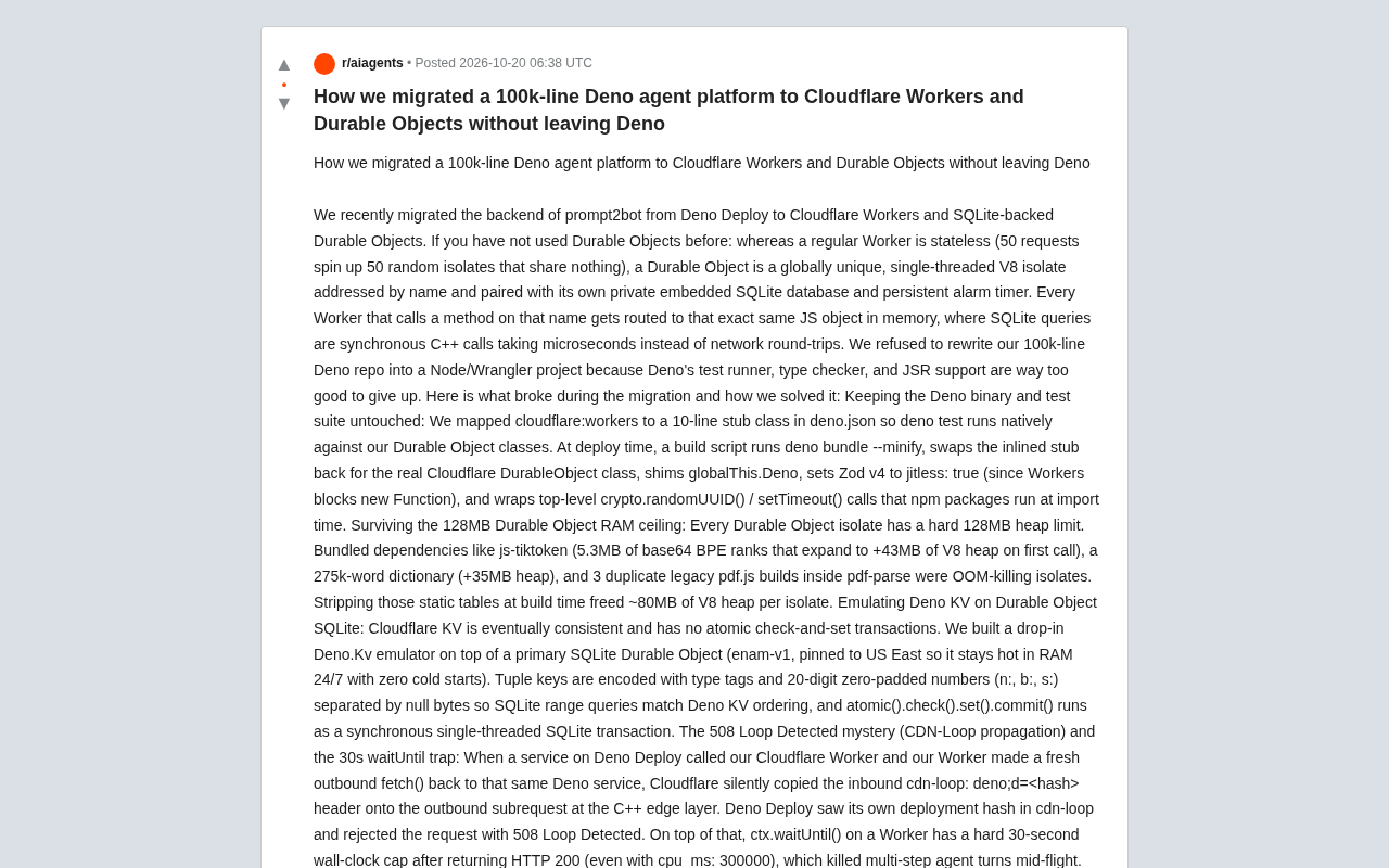 10万行Deno代码迁移Cloudflare Workers实战