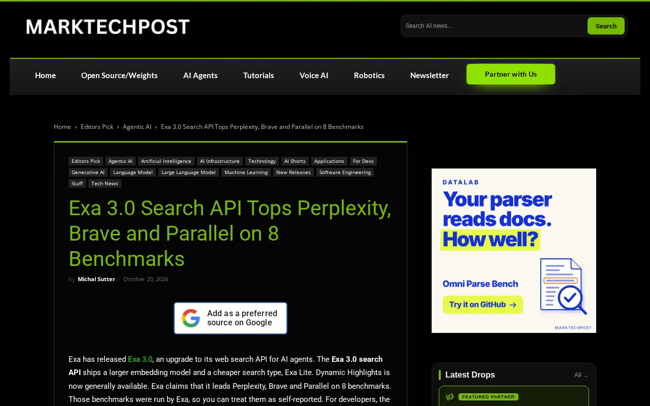 Exa 3.0 Search API Released