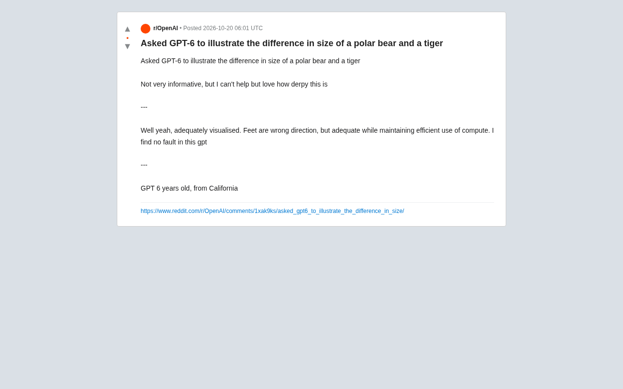 GPT-6画北极熊与老虎体型对比,网友:蠢萌但高效