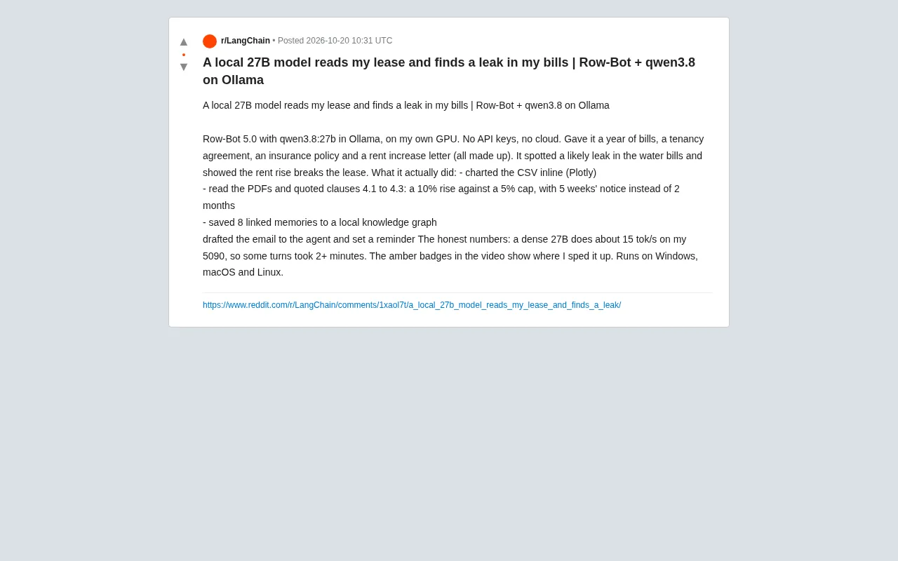 Local 27B Model Reads Lease and Spots Billing Leak: Row-Bot + qwen3.8 in Practice