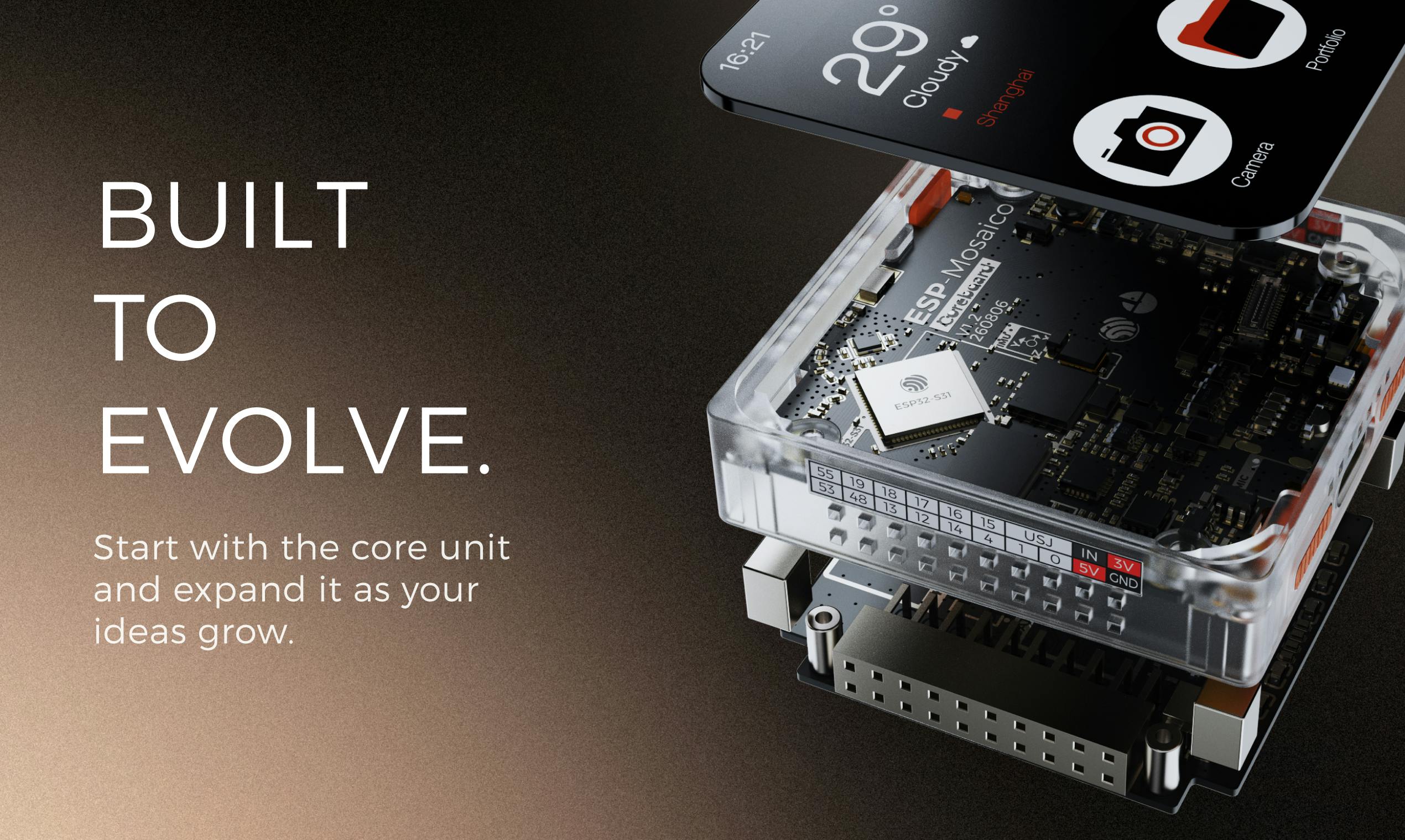 ESP-Mosaico: A Modular Hardware Development Board Built for AI Agents