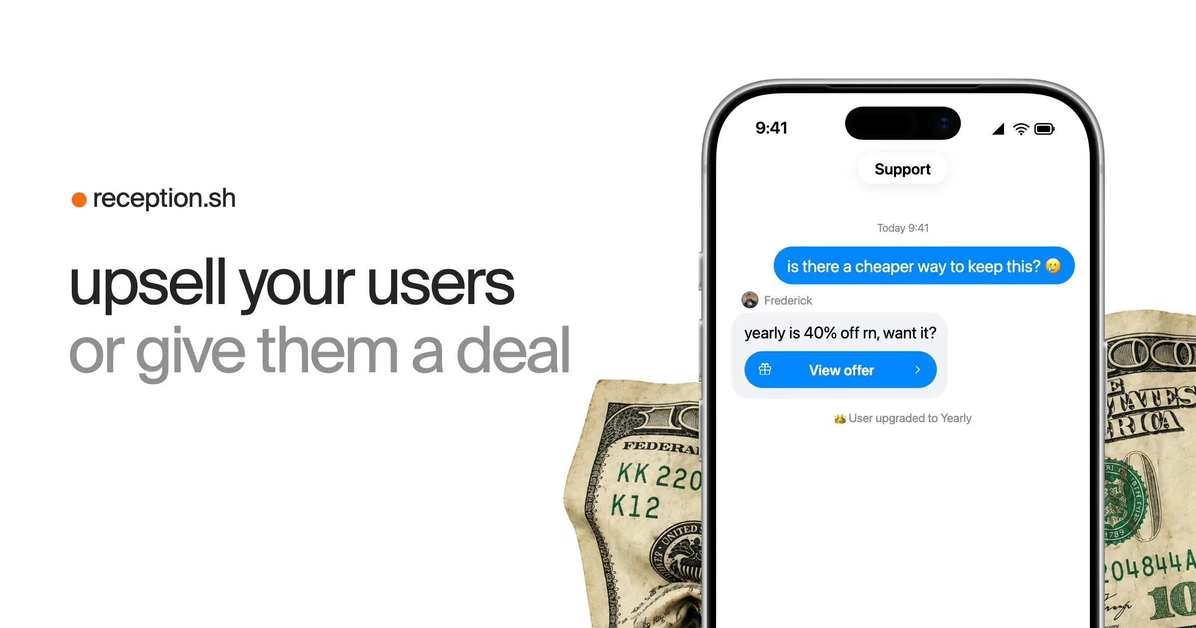 reception: Native iOS Customer Support Chat That Reduces Churn