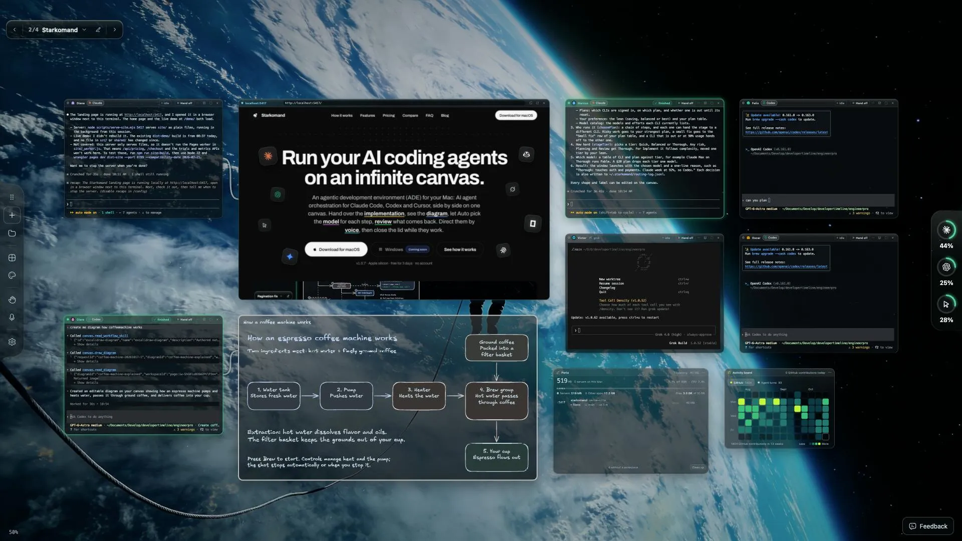 Starkomand interface screenshot