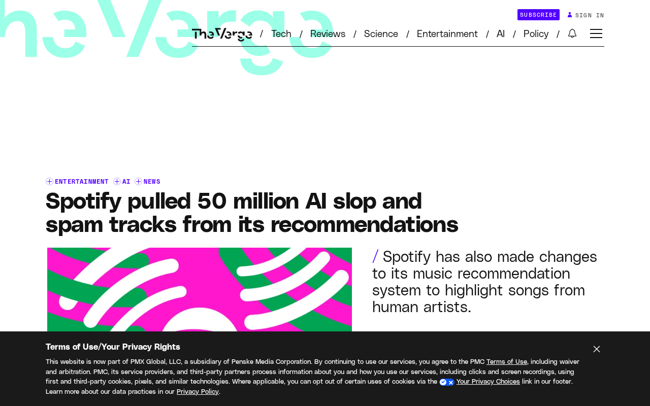 Spotify清理5000万首AI垃圾歌曲:推荐系统向人类艺术家倾斜