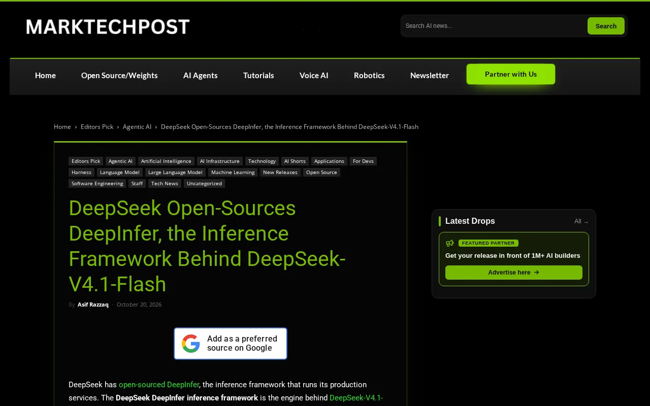 DeepSeek开源DeepInfer推理框架:服务V4.1-Flash