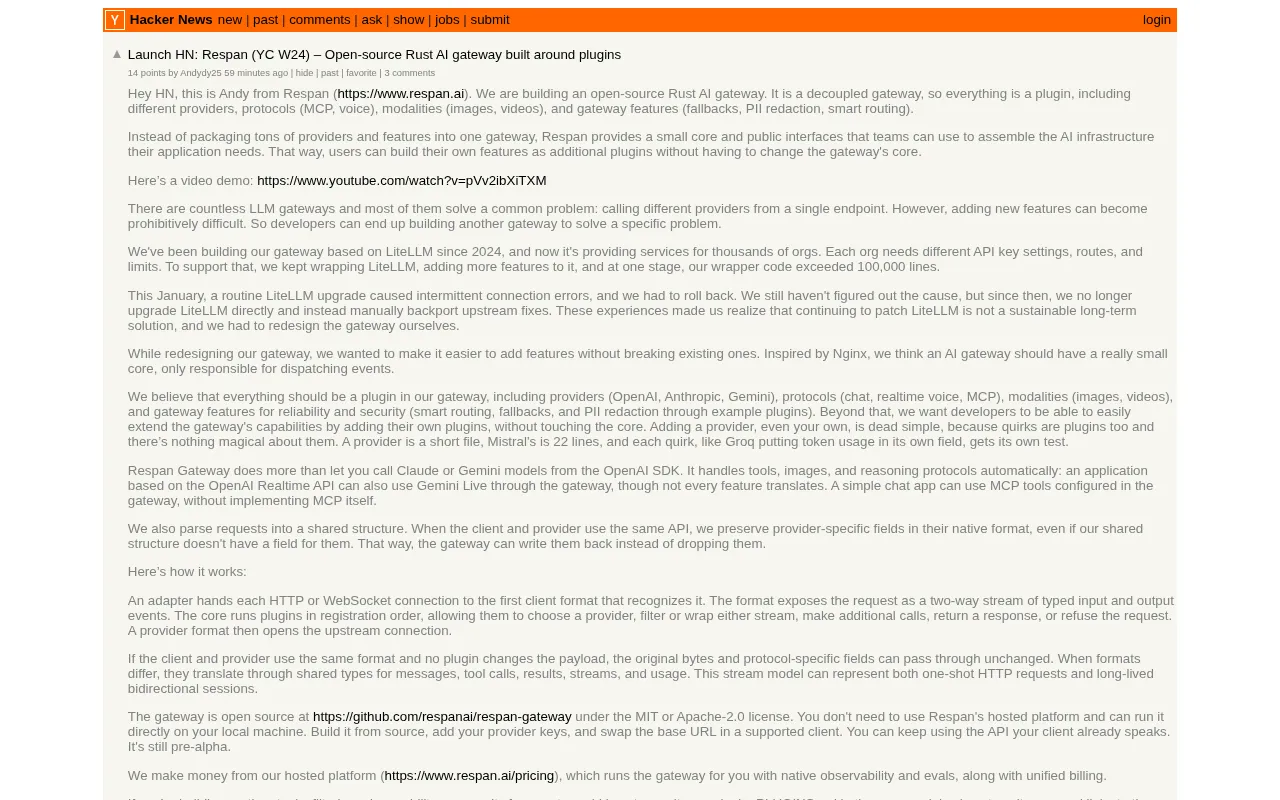 Respan: A YC-Backed Open-Source Rust AI Gateway Built Around Plugins