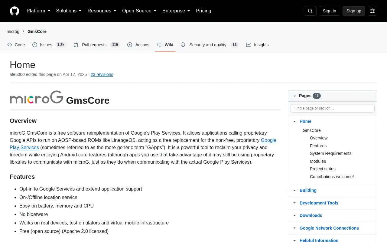 MicroG: A Free and Open-Source Alternative to Google's Android User Space