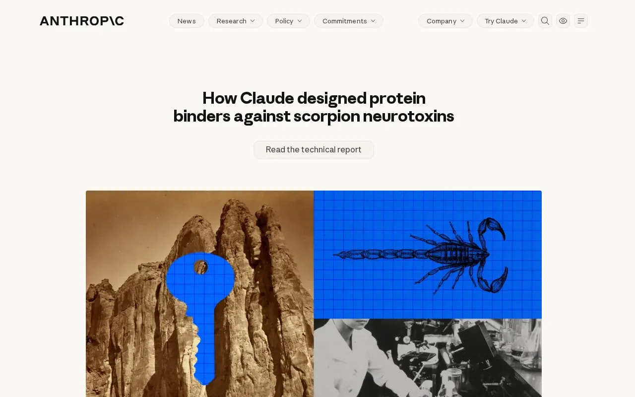 Claude Designs Protein Binders to Neutralize Scorpion Neurotoxins