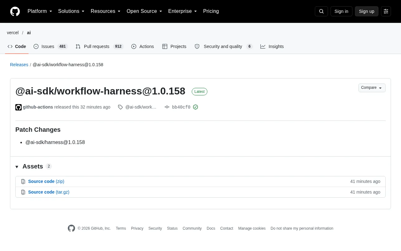 AI SDK Workflow Harness 1.0.158 Patch Release: The Engineering Signals Behind a Minor Version Bump