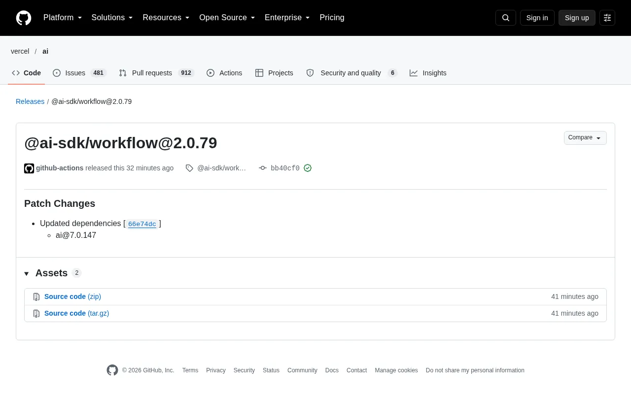 @ai-sdk/workflow 2.0.79 Update Analysis: The Signal Behind a Dependency Upgrade