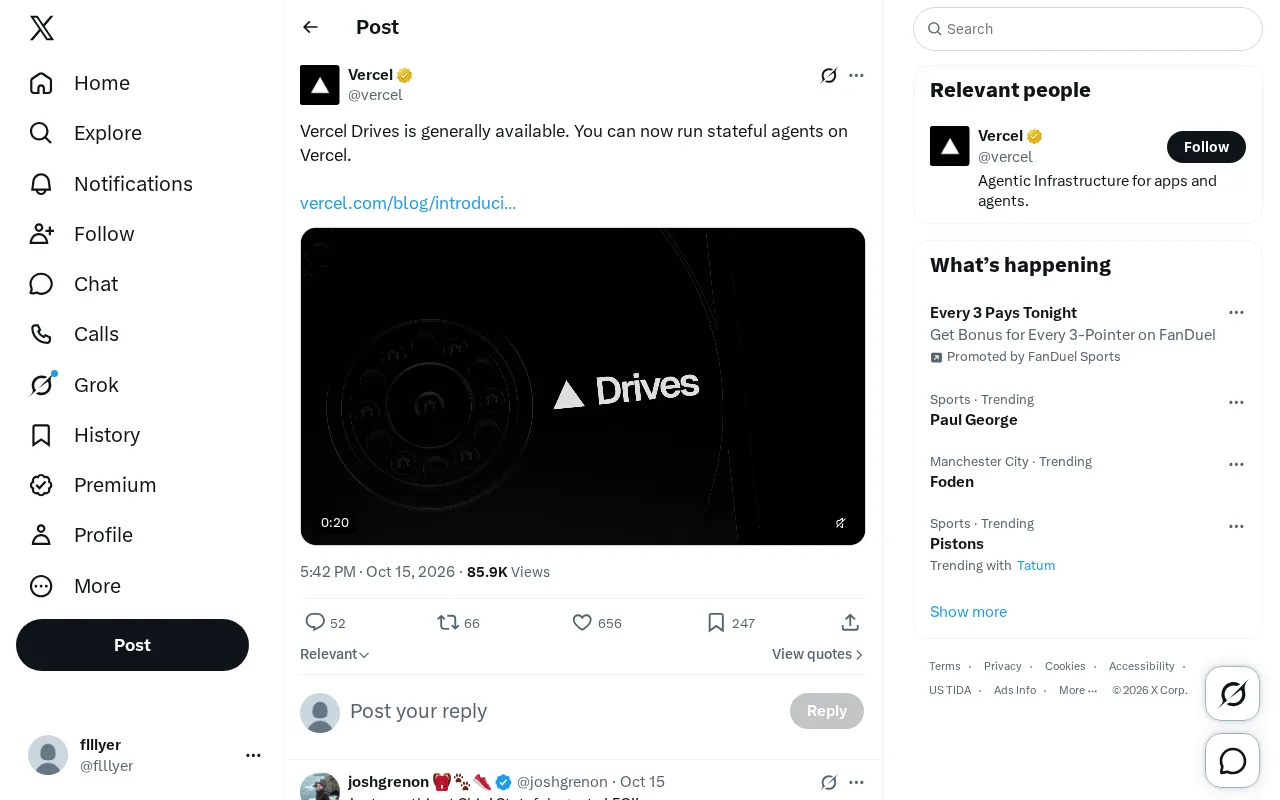 Vercel Drives Officially Launches: The Era of Stateful AI Agent Hosting Begins