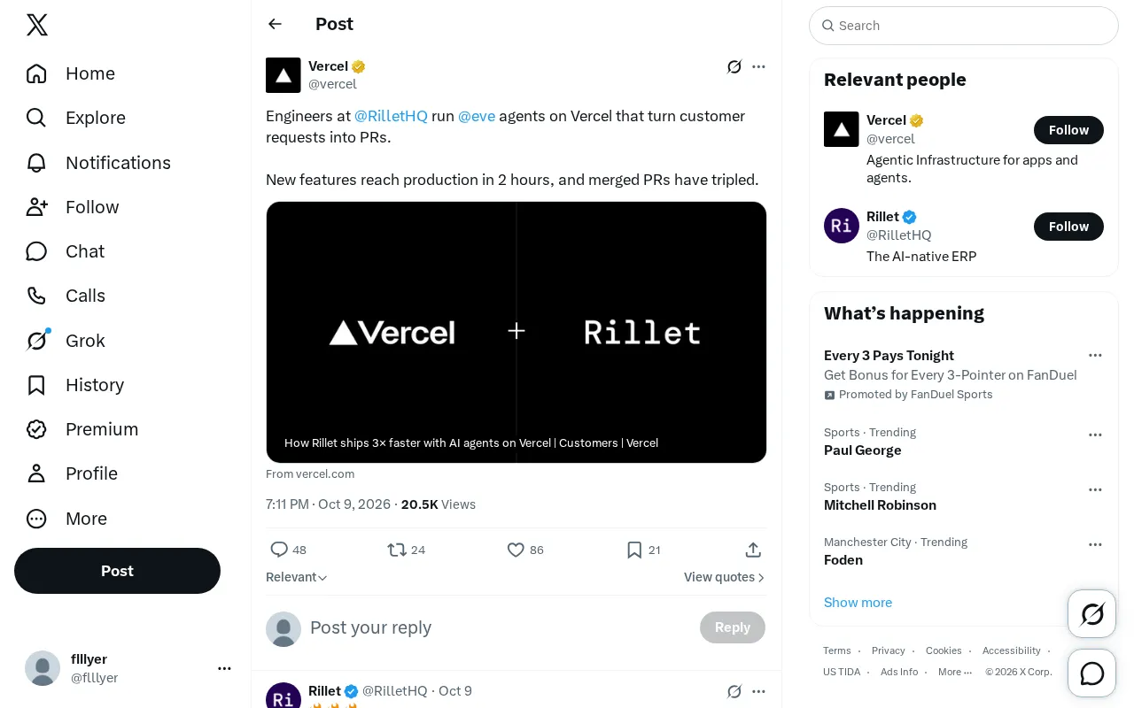 Rillet Uses AI Agents to Auto-Write PRs: New Features Ship in 2 Hours, Merged PRs Triple