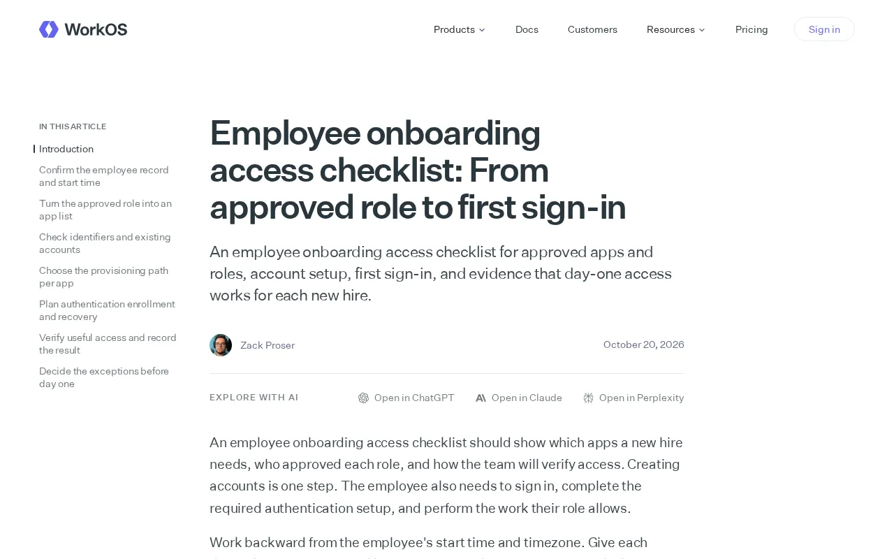 Employee Onboarding Access Checklist: A Complete Guide from Role Approval to First Login