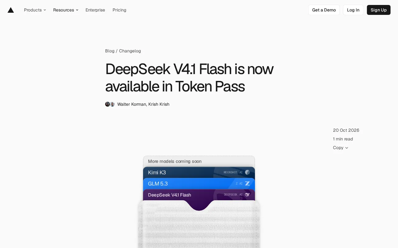DeepSeek V4.1 Flash Joins Token Pass: One $30 Subscription, Multiple Models