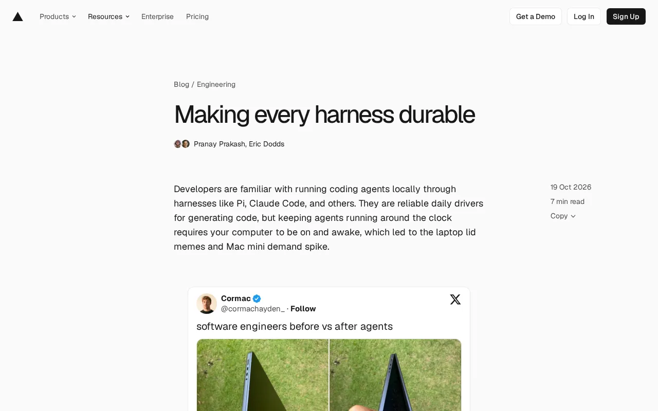 Making Every Coding Agent Harness Durable