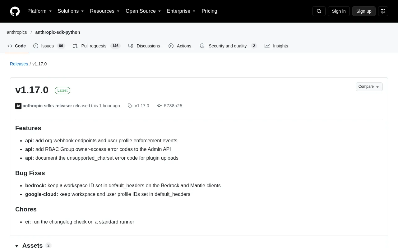 Anthropic SDK v1.17.0 Released: Webhook and RBAC Permission Management Upgrades