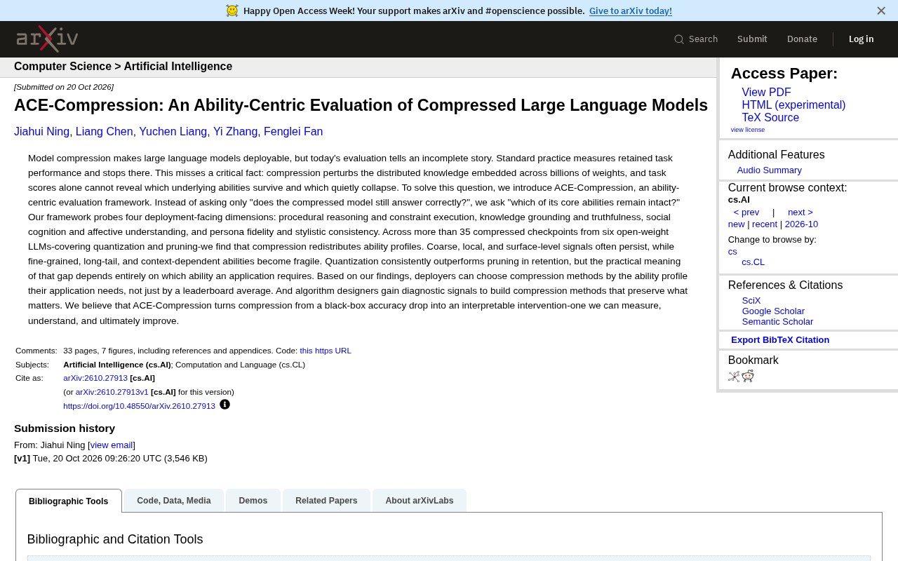 ACE-Compression: A New Capability-Profiling Evaluation Framework for Compressed LLMs