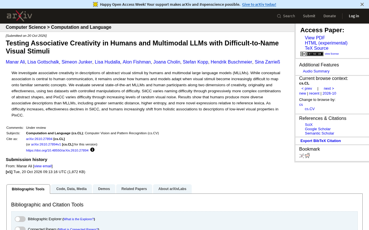 Human vs. Multimodal LLM Differences in Associative Creativity: An Abstract Visual Stimulus Experiment