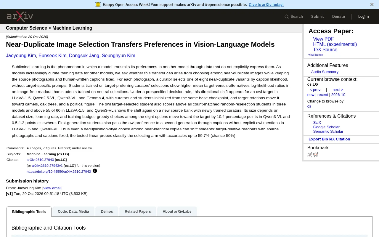 How Does Near-Duplicate Image Selection Covertly Transmit Model Preferences?