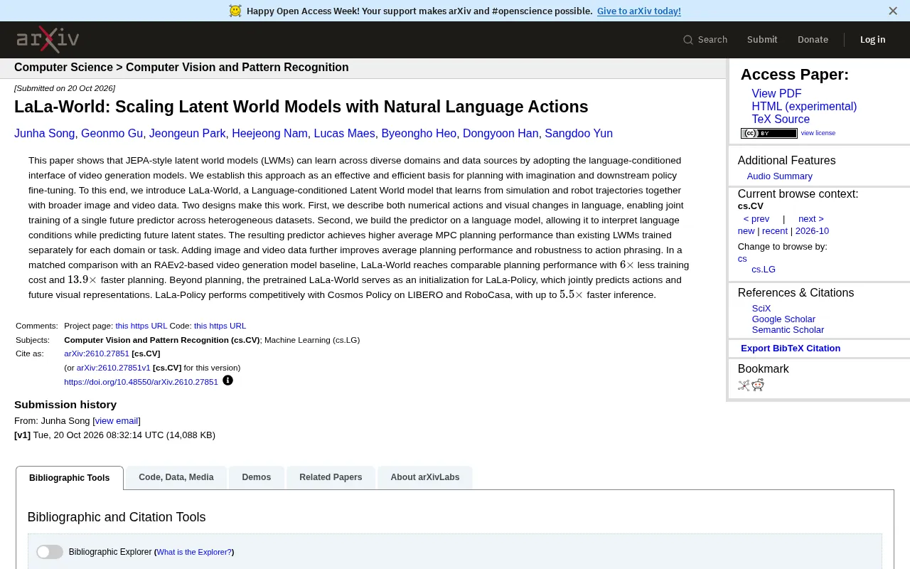 LaLa-World: Scaling Latent World Models with Natural Language Actions